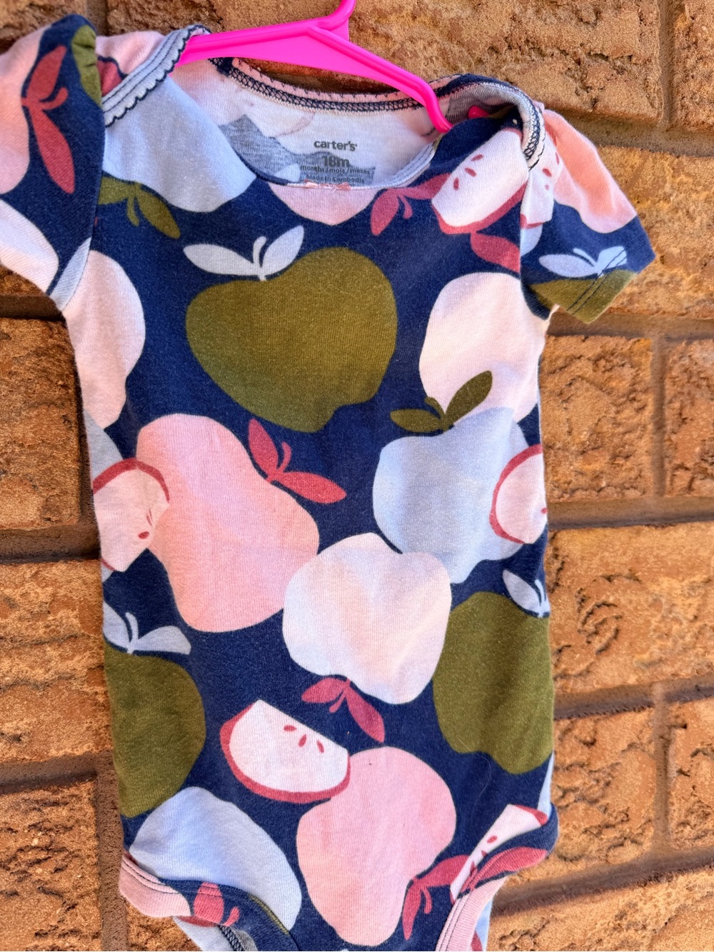 10/$25 • Carters Cotton Apple Print Bodysuit - Picture 2 of 3